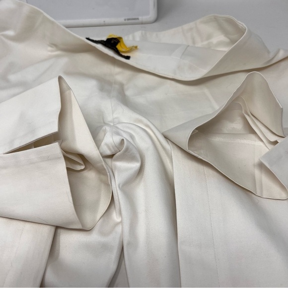 Brooks Brothers White Lined Ankle Pants Size 8 Side Zip Cotton Blend Summertime - Picture 10 of 13